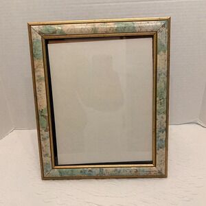 The Fetzer Gallery 8x10 Picture Frame Gold Green Blue Marbled Tabletop Decor